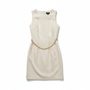 Donna Karan Sleeveless Midi Dress w/ Chain Belt | Size 12 | NWOT
